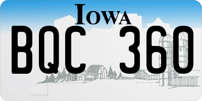IA license plate BQC360