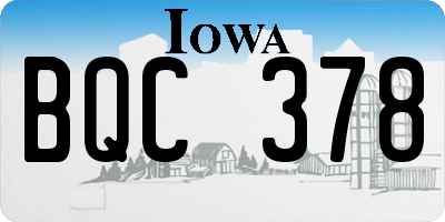 IA license plate BQC378