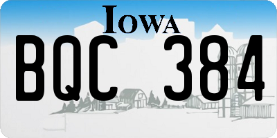 IA license plate BQC384