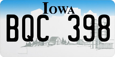 IA license plate BQC398