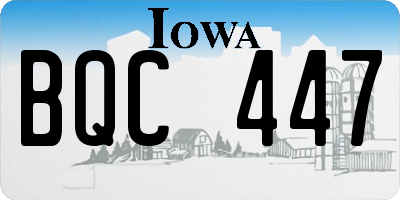 IA license plate BQC447