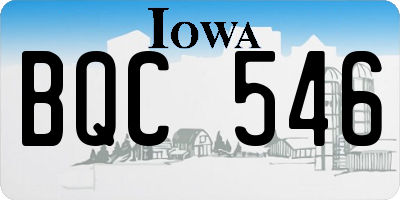 IA license plate BQC546