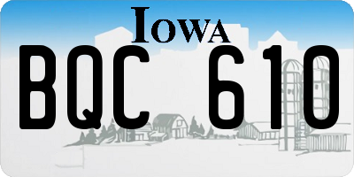 IA license plate BQC610