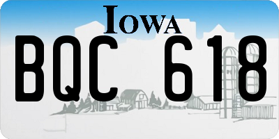 IA license plate BQC618