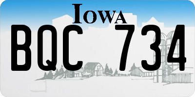 IA license plate BQC734