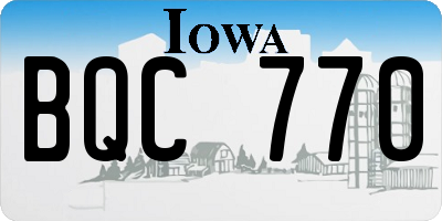 IA license plate BQC770