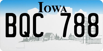IA license plate BQC788