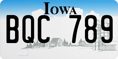 IA license plate BQC789