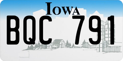 IA license plate BQC791