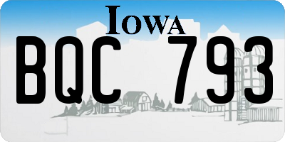 IA license plate BQC793
