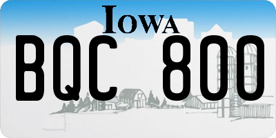 IA license plate BQC800