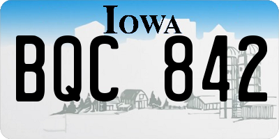IA license plate BQC842