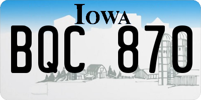 IA license plate BQC870