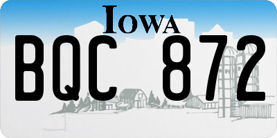 IA license plate BQC872
