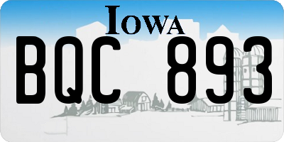 IA license plate BQC893