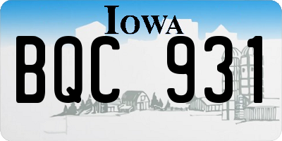 IA license plate BQC931