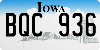 IA license plate BQC936
