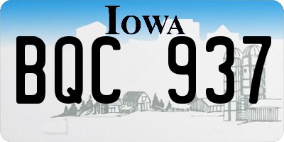 IA license plate BQC937