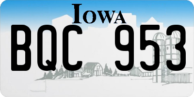 IA license plate BQC953