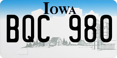 IA license plate BQC980