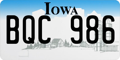 IA license plate BQC986