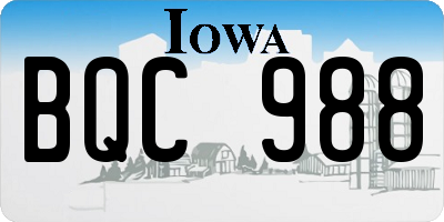 IA license plate BQC988