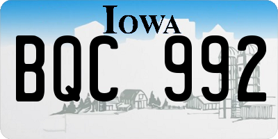 IA license plate BQC992