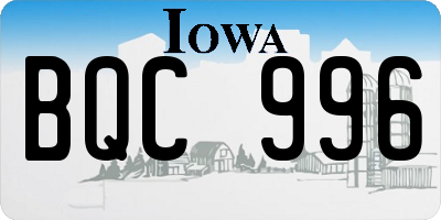 IA license plate BQC996