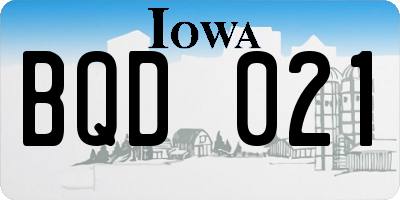 IA license plate BQD021
