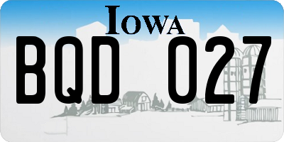 IA license plate BQD027