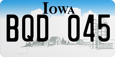IA license plate BQD045