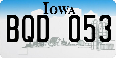 IA license plate BQD053