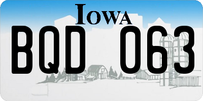 IA license plate BQD063