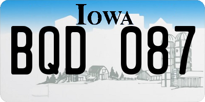 IA license plate BQD087
