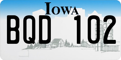 IA license plate BQD102