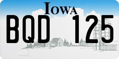 IA license plate BQD125
