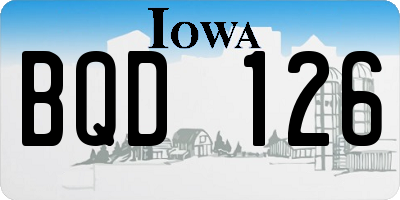 IA license plate BQD126