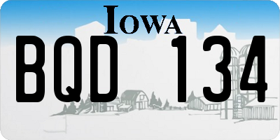 IA license plate BQD134