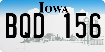 IA license plate BQD156