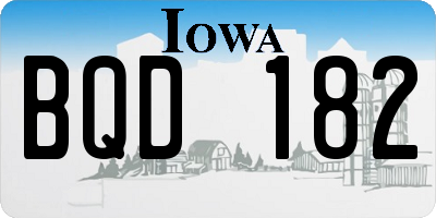IA license plate BQD182