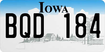 IA license plate BQD184