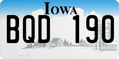 IA license plate BQD190