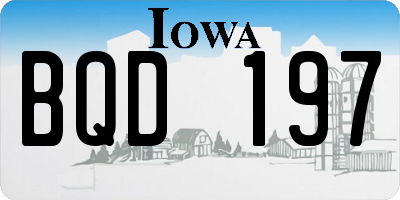 IA license plate BQD197