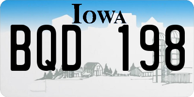 IA license plate BQD198
