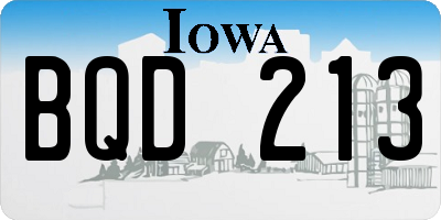 IA license plate BQD213