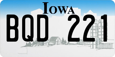 IA license plate BQD221