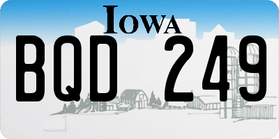 IA license plate BQD249