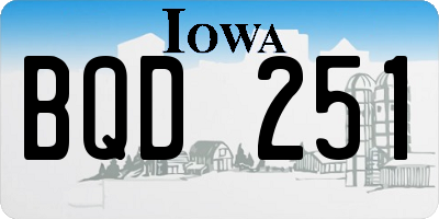 IA license plate BQD251