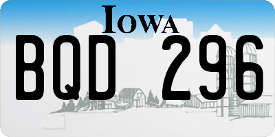IA license plate BQD296