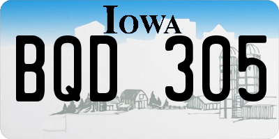 IA license plate BQD305
